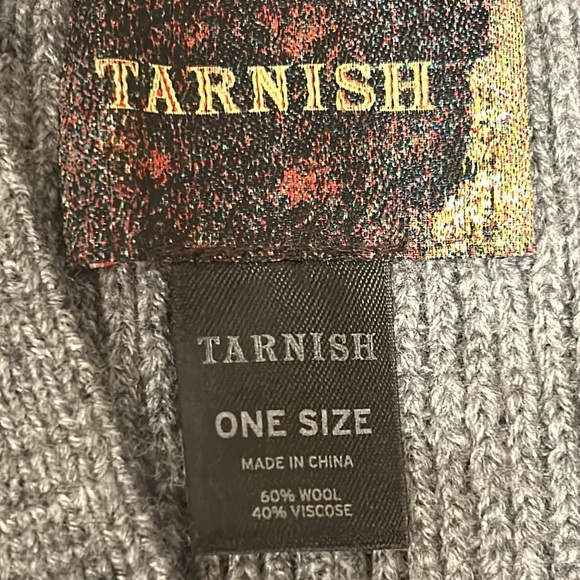 TARNISH Grey Wool Blend Cape-let Women’s One Sizee - Picture 7 of 8